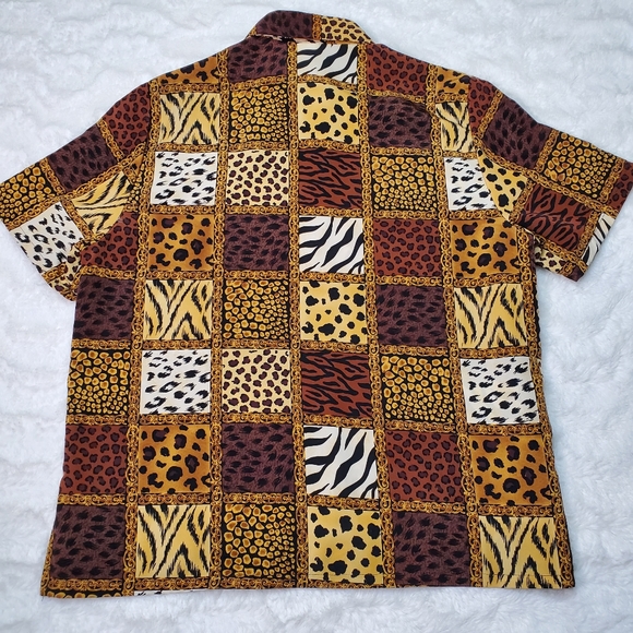 Bon Worth Vintage Short Sleeve Cheetah Print Top sz XS Petite - Picture 7 of 7